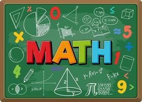 Matheschrift mit Formel auf Tafel vektor