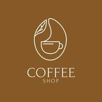 Vektor Monoline Kaffee Geschäft Abzeichen Logo Vorlage