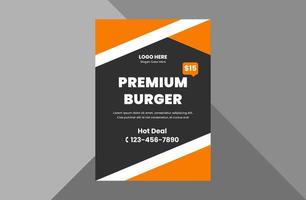 Burger-Restaurant-Flyer-Design-Vorlage. Designvorlage für spezielle Lebensmittelmenüplakate. A4-Vorlage, Broschürendesign, Cover, Flyer, Poster, druckfertig vektor