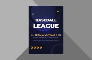 Baseball-Turnier-Flyer-Design-Vorlage. Baseball-Sport-Event-Promotion-Flyer-Design. A4-Vorlage, Broschürendesign, Cover, Flyer, Poster, druckfertig