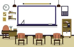 klasse schule niemand klassenzimmer unterricht tisch stuhl bildung illustration vektor