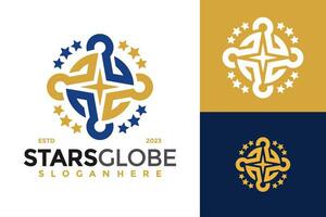 Star Globus Logo Design Vektor Symbol Symbol Illustration