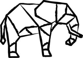 gezeichnete Vektorillustration der Elefantenhand vektor