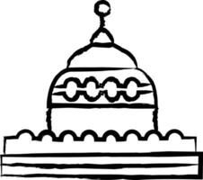 Palast stupa Hand gezeichnet Vektor Illustration