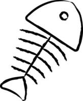 fisk ben hand dragen vektor illustration