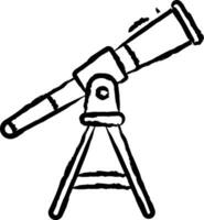 teleskop hand dragen vektor illustration