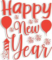 glücklich Neu Jahr, glücklich Neu Jahr, handgeschrieben Inschrift, glücklich Neu Jahr Text im Rosa Farbe, vektor
