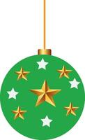 grön jul träd boll med guld stjärna, grön jul träd boll, jul träd boll vektor