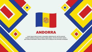 Andorra Flagge abstrakt Hintergrund Design Vorlage. Andorra Unabhängigkeit Tag Banner Hintergrund Vektor Illustration. Andorra Karikatur