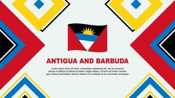 Antigua und Barbuda Flagge abstrakt Hintergrund Design Vorlage. Antigua und Barbuda Unabhängigkeit Tag Banner Hintergrund Vektor Illustration. Antigua und Barbuda Tag