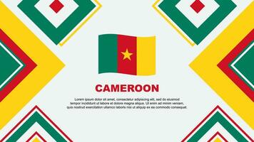 cameroon flagga abstrakt bakgrund design mall. cameroon oberoende dag baner tapet vektor illustration. cameroon oberoende dag