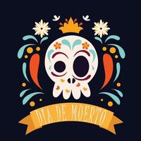 dia de muertos hintergrund im flachen design vektor