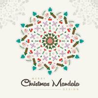 Weihnachten mandala, Urlaub Färbung Seite mit Weihnachten Attribute Vektor Illustration