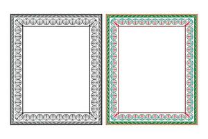 Jahrgang traditionell realistisch schwarz und Farbe Frames einstellen auf Weiß Hintergrund isoliert Vektor Illustration