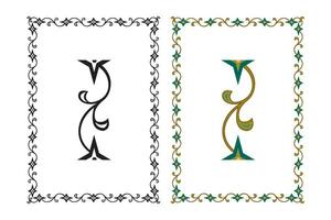årgång blommig klassisk calligraphic retro vinjett skrolla ramar dekorativ design element svart och Färg uppsättning isolerat vektor