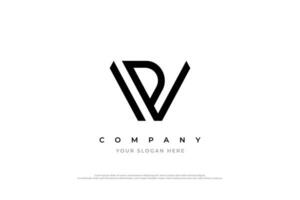 Initiale Brief pv Logo oder vp Logo Design vektor