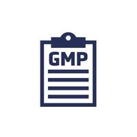 gmp Symbol auf Weiss, gut Herstellung trainieren vektor