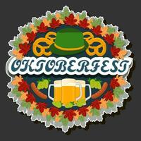 skön illustration på tema av fira årlig oktoberfest Semester vektor