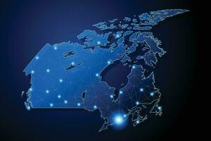 Kanada - - Land gestalten mit Linien verbinden Haupt Städte vektor