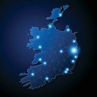 Irland - - Land gestalten mit Linien verbinden Haupt Städte vektor