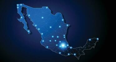 Mexiko - - Land gestalten mit Linien verbinden Haupt Städte vektor