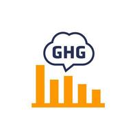 ghg, Gewächshaus Gas Emissionen Ebenen Diagramm Symbol vektor