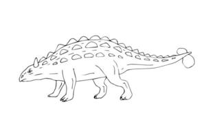 Vektor Hand gezeichnet Ankylosaurus Dinosaurier