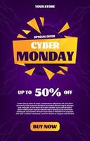 futuristisches Cyber Monday Poster vektor