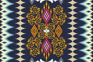 Ikat ethnisch aztekisch Stickerei Stil.Figur geometrisch orientalisch traditionell Kunst Musterdesign zum Ikat Hintergrund, Hintergrund, Mode, Kleidung, Verpackung, Stoff, Element, Sarong, Grafik, Vektor Illustration.