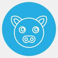 Symbol Schwein Gesicht. Chinesisch Tierkreis Elemente. Symbole im Blau runden Stil. gut zum Drucke, Poster, Logo, Werbung, Dekoration, Infografiken, usw. vektor