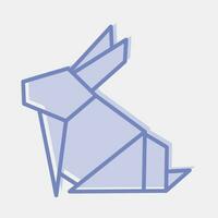 Symbol Hase Origami. Chinesisch Tierkreis Elemente. Symbole im zwei Ton Stil. gut zum Drucke, Poster, Logo, Werbung, Dekoration, Infografiken, usw. vektor