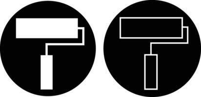 Farbe Bürste schwarz Symbol einstellen im modisch eben oder Linie Stil isoliert Farbe Bürste Seite Symbol zum Webseite Grafik Design Logo, Anwendung, ui. Farbe Walze Vektor Sammlung Gruppe.