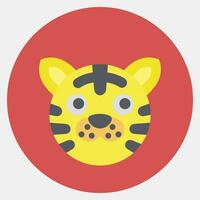 Symbol Tiger Gesicht. Chinesisch Tierkreis Elemente. Symbole im Farbe Kamerad Stil. gut zum Drucke, Poster, Logo, Werbung, Dekoration, Infografiken, usw. vektor