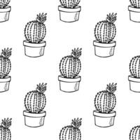 nahtlos Muster mit Kaktus Gekritzel zum dekorativ drucken, Verpackung Papier, Gruß Karten und Stoff vektor
