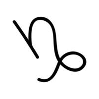 handgezeichnetes Steinbock-Sternzeichen-esoterisches Symbol-Doodle-Astrologie-Clipart-Element für Design vektor