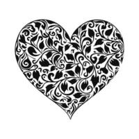 en dekorativ kärlek hjärta symbol ClipArt, en klotter hjärta vektor isolerat på en vit bakgrund