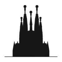 ein Sagrada familia Silhouette Vektor isoliert auf ein Weiß Hintergrund