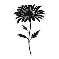 ein Aster Blume schwarz Silhouette Vektor kostenlos