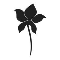 en påsklilja blomma svart silhuett vektor fri