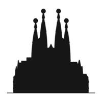 ein Silhouette von Sagrada familia isoliert auf ein Weiß Hintergrund vektor