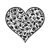 ein dekorativ Liebe Herz Symbol Clip Art, ein Gekritzel Herz Vektor isoliert auf ein Weiß Hintergrund
