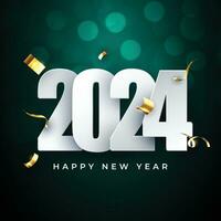 Lycklig ny år 2024 design. med färgrik stympad siffra illustrationer. premie vektor design för affisch, baner, hälsning och ny år 2024 firande.