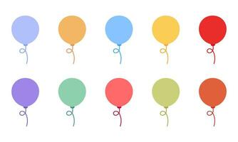 samling av illustrationer av färgrik ballonger vektor
