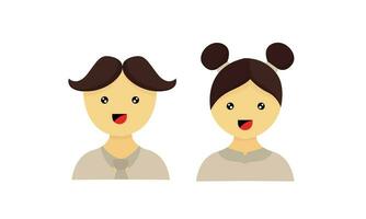 Illustration von Junge und Mädchen Gesicht Zeichen vektor