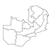 Sambia Karte mit administrative Abteilungen. Vektor Illustration.