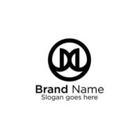 logotyp branding för företag hemsida eller kreativ minimal brev m logotyp design vektor