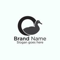 Logo branding zum Unternehmen Webseite oder kreativ minimal Ente Logo Design vektor