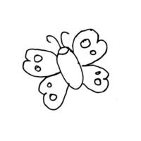 Schmetterling Gekritzel Symbol Hand gezeichnet Vektor