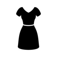 Kleid Symbol. Frau Kleidung. Silhouette Kleidung. Abend und Cocktail schwarz Kleid. Vektor Illustration