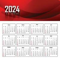 2024 Neu Jahr stilvoll Kalender Hintergrund vektor